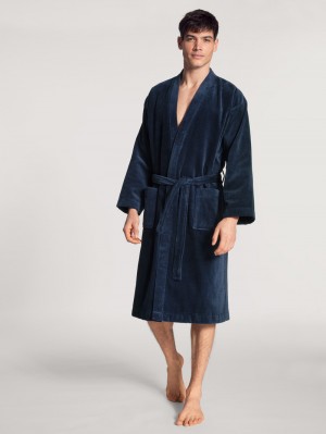 Kids' Calida After Shower Bathrobe Pyjama Dark Blue | 769124-IUY