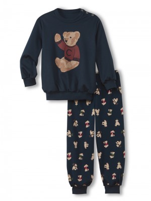 Kids' Calida Family & Friends Pyjama With Cuff Pyjama Dark Sapphire | 065439-EVJ