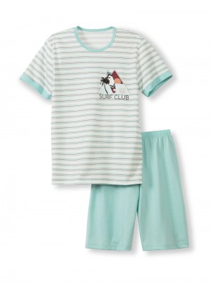 Kids' Calida Kids Surf Short Pyjama Pyjama Glacier Blue | 271564-YXU