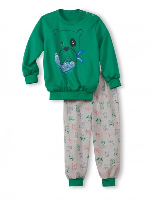 Kids' Calida Toddlers Puppy Pyjama With Cuff Pyjama Viridis Green | 910642-NRL