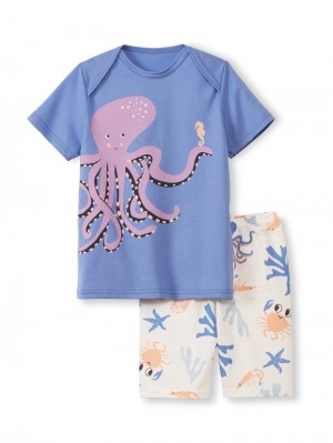 Kids' Calida Toddlers Sea Short Pyjama Pyjama Persian Jewel | 658307-ITW