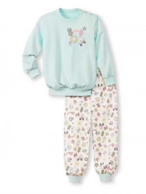 Kids' Calida Toddlers Skates Pyjama With Cuff Pyjama Pastel Blue | 841569-SEQ