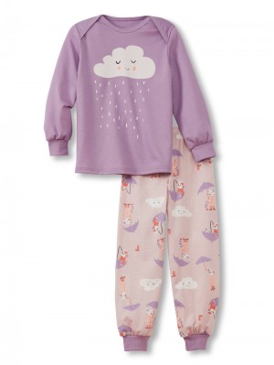 Kids' Calida Toddlers Umbrella Pyjama With Cuff Pyjama Lavender Mist | 328904-MOP