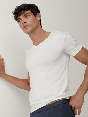 Men Calida Circular Day T-shirt, Cradle To Cradle Certified® Underwear Star White | 740369-ZLE