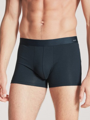 Men Calida Cotton Code Boxer Brief Underwear Dark Sapphire | 452379-LAR