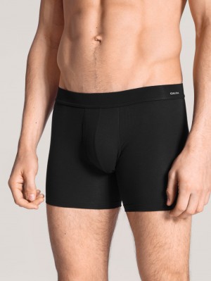 Men Calida Cotton Code Boxer Brief, With Fly Underwear Schwarz | 108497-PVZ