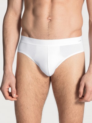 Men Calida Cotton Code Brief Underwear Weiss | 136804-WOF