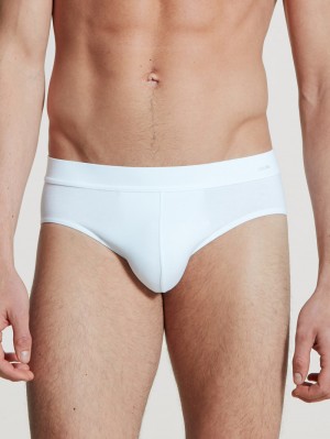 Men Calida Cotton Code Brief Underwear Weiss | 816239-HYB