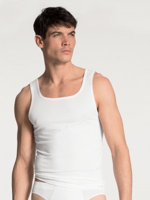 Men Calida Evolution Athletic Shirt Underwear Weiss | 645329-PBV