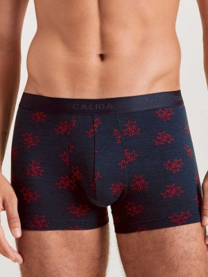 Men Calida Family & Friends Boxer Brief Sleepwear Dark Sapphire | 046519-GQX