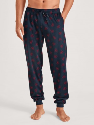 Men Calida Family & Friends Pants Sleepwear Dark Sapphire | 703269-MZV