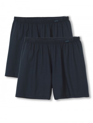 Men Calida Prints Benefit Boxershorts, Two Pack Underwear Darkblue | 376825-NLI