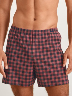 Men Calida Prints Boxer Shorts Underwear Mineral Red | 309256-OMH