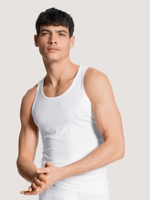 Men Calida Pure & Style Athletic Shirt Underwear Weiss | 301789-QKE