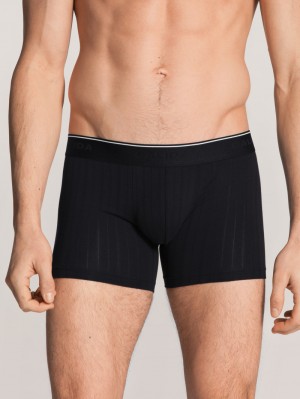 Men Calida Pure & Style Boxer Brief Underwear Schwarz | 654830-LNM