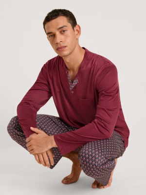 Men Calida Relax Selected 5 Pyjama Sleepwear Mars Red | 624803-RQY