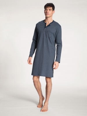 Men Calida Relax Streamline Nightshirt Sleepwear Dark Sapphire | 819764-HGD