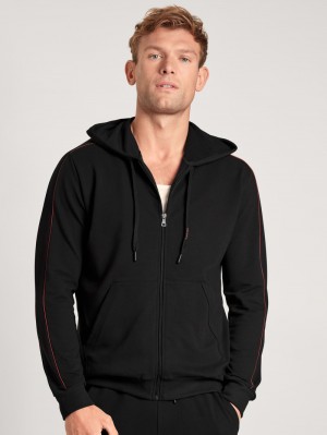 Men Calida Remix Basic Lounge Jacket Loungewear Schwarz | 208457-PJE