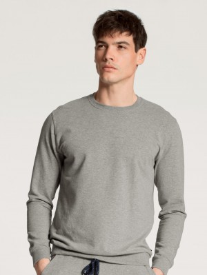 Men Calida Remix Basic Lounge Sweatshirt Loungewear Carbon Melé | 268347-CWI