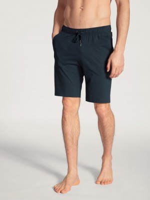 Men Calida Remix Basic Sleep Bermudas Sleepwear Dark Sapphire | 908763-BXW