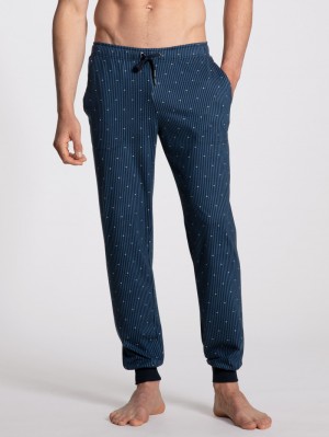 Men Calida Remix Basic Sleep Pants Sleepwear Indian Blue | 845609-XKZ