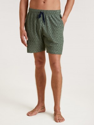 Men Calida Rmx Lounge Holiday Bermudas Loungewear Laurel Green | 059842-AGX