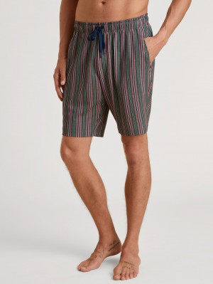 Men Calida Rmx Sleep Holiday Bermudas Sleepwear Mineral Red Print | 583071-EJQ