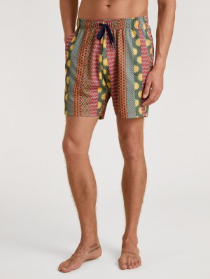 Men Calida Rmx Sleep Holiday Bermudas Sleepwear Mineral Red | 412370-DVW