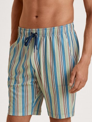 Men Calida Rmx Sleep Weekend Bermudas Sleepwear Niagara Blue | 730851-UIC