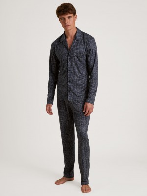 Men Calida Special Pyjamas Made Of Tencel™, Modal And Silk Sleepwear Schwarz | 895764-XFP