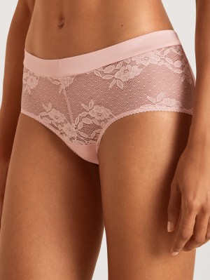 Women Calida 100% Nature Romance Panty Underwear Peach Rose | 058971-NEJ