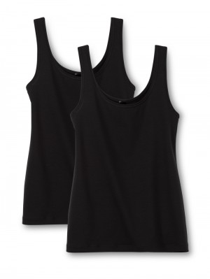 Women Calida Benefit Women Tank Top, 2-pack Underwear Schwarz | 681794-YIU