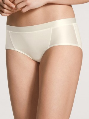 Women Calida Cate Panty, Low Cut Underwear Alabaster Crème | 367908-DLM