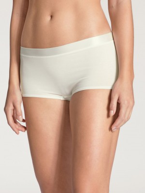 Women Calida Cate Shorty Regular Cut Underwear Alabaster Crème | 354971-YAM