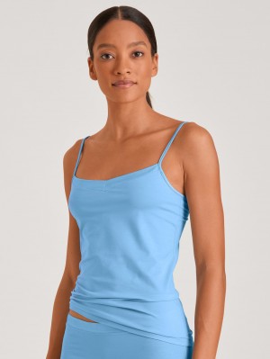 Women Calida Cate Spaghetti Top Underwear Placid Blue | 083765-YUZ