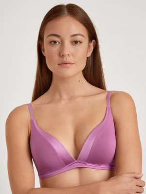 Women Calida Cate Triangle Bra With Padding Underwear Mulberry Mauve | 612980-DBV