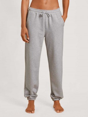 Women Calida Circular Lounge Pants With Cuffs, Cradle To Cradle Certified® Yoga Grey Melange | 058392-CXD