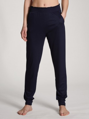 Women Calida Circular Sleep Pants Sleepwear Dark Lapis Blue | 301842-ADZ