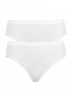 Women Calida Classic Light Mini Brief 2pk Underwear White | 846510-TCH