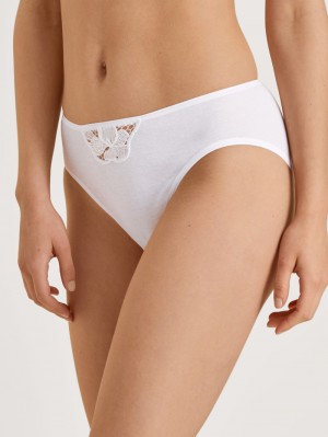 Women Calida Cotton Desire Mini Brief Underwear Weiss | 340678-HVM