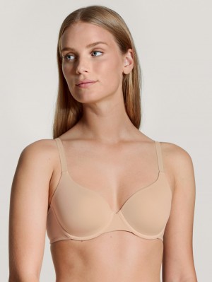 Women Calida Eco Sense Bra With Underwiring Underwear Rose Teint | 215406-TAD