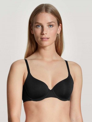 Women Calida Eco Sense Bra With Underwiring Underwear Schwarz | 956403-MZN