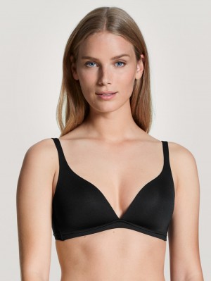 Women Calida Eco Sense Soft Bra Underwear Schwarz | 854179-YRE