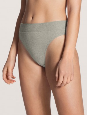 Women Calida Elastic Brief, High Waist Underwear Stein Meliert | 041627-YHO