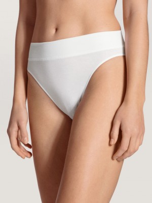 Women Calida Elastic Brief, High Waist Yoga Weiss | 615270-UFD