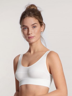 Women Calida Elastic Bustier Underwear Weiss | 426591-UDW