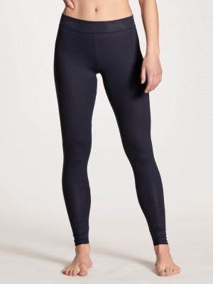 Women Calida Elastic Leggings Loungewear Dark Lapis Blue | 410269-NMQ