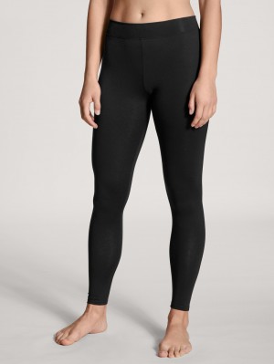 Women Calida Elastic Leggings Sleepwear Schwarz | 013987-UXG