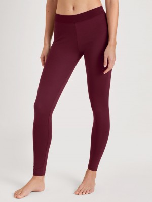 Women Calida Elastic Leggings Yoga English Red | 293710-EXK