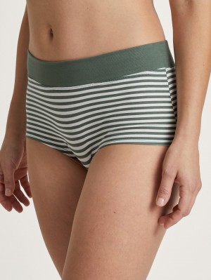 Women Calida Elastic Pants Underwear Laurel Green Print | 543178-EIY